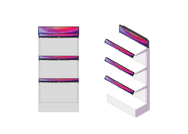 Quality 35in 2880X158 Stretched Lcd Shelf Display On Supermarket Shelf for sale