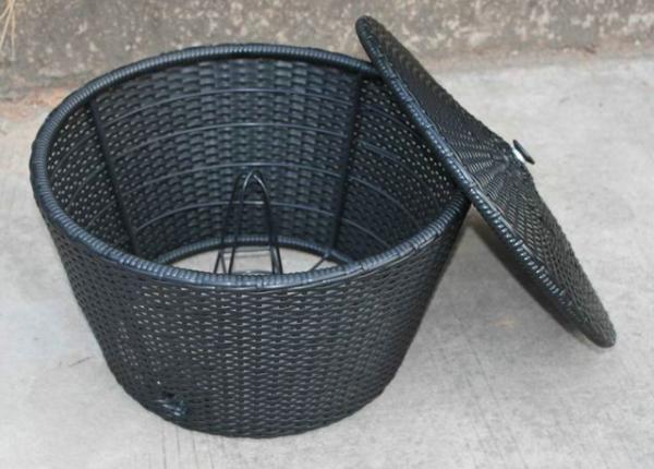Quality Hand-Woven Plastic Resin Wicker Storage Box For Home Outdoor Garden for sale