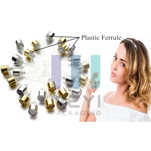 Gold Perfume Spray Pump / Comfortable Crimp Spray Pump For Fine Spray Mist