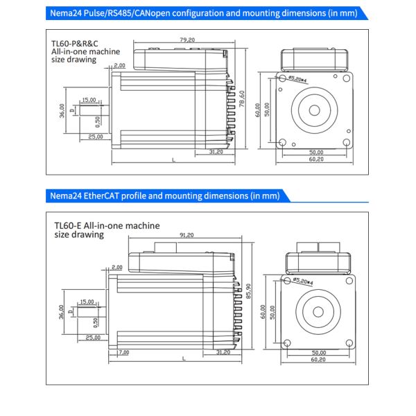 Lichuan Open Loop Integrated Stepper Motors Driver 3.5N.m 2Phase Nema24 36V 4.0A