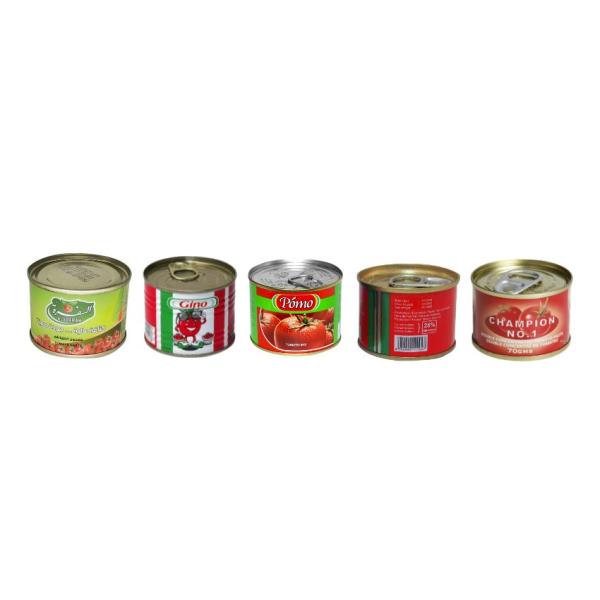 Canned Red Tomato Paste 70g Per Tin Hard Open Lid 30%-100% Purity