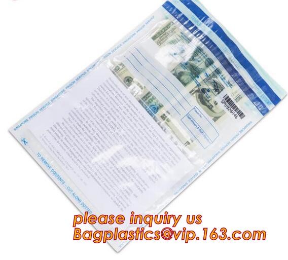 money locking security bag courier plastic bag, plastic self adhesive evidence bag/security bag, Temper-Evident Bags, De