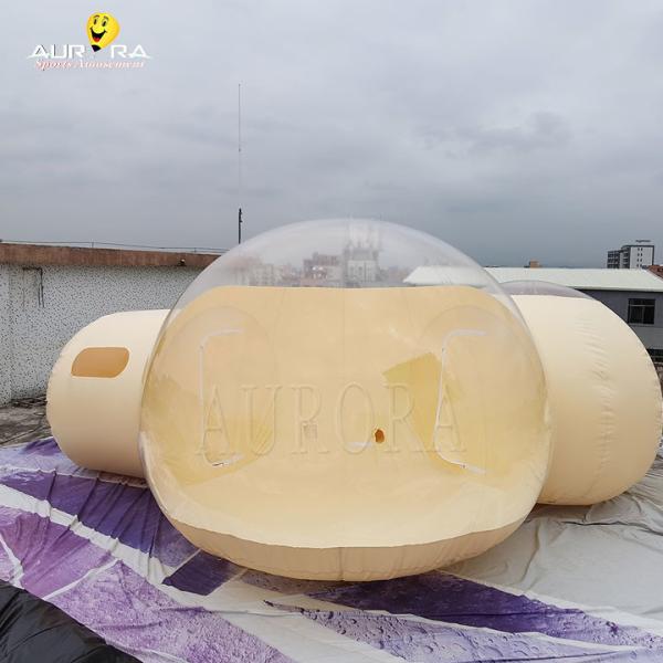 Quality 1.0mm Transparent PVC Inflatable Bubble House Tent Yellow Customized for sale