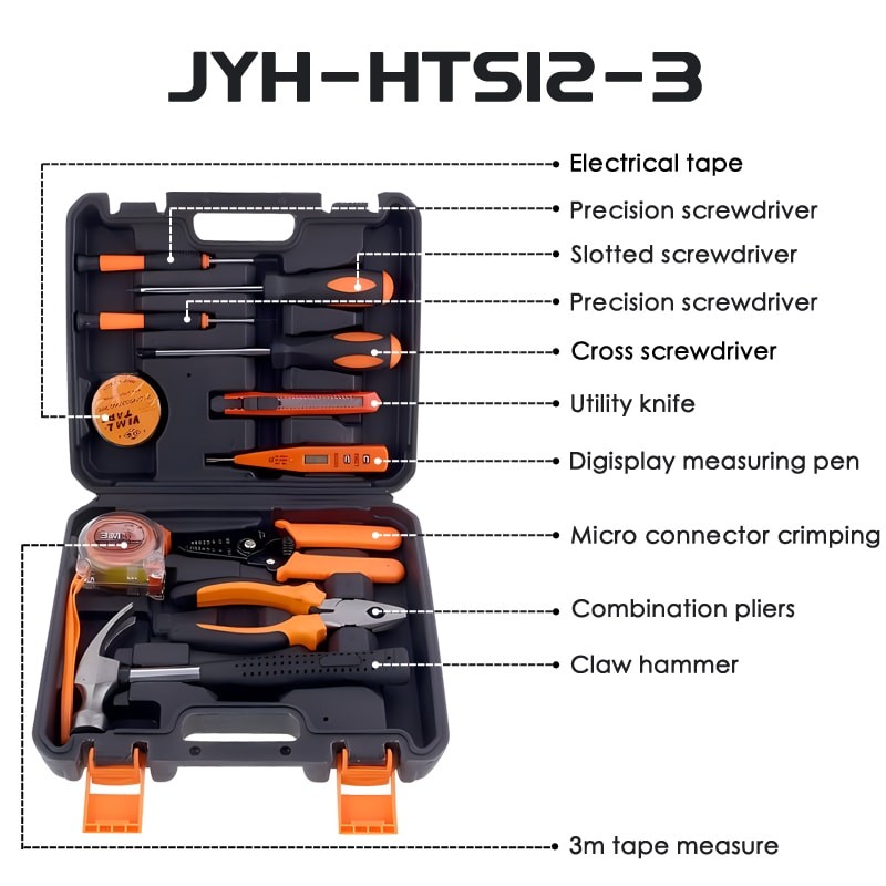JYH-HTS09-05 9 In 1 Craftsman Household Tool Set with hard case