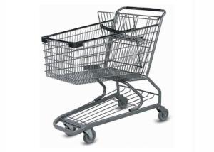 4 Wheel Supermarket Shopping Trolley Customized Size With Child Seat Board