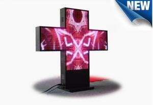 Asynchronous Control Cross Programmable LED Sign , 2 Side 3D LED Video Display Panels