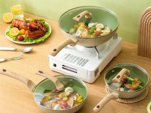 ODM Non Stick Aluminum Cookware Set 5Piece With Detachable Handles