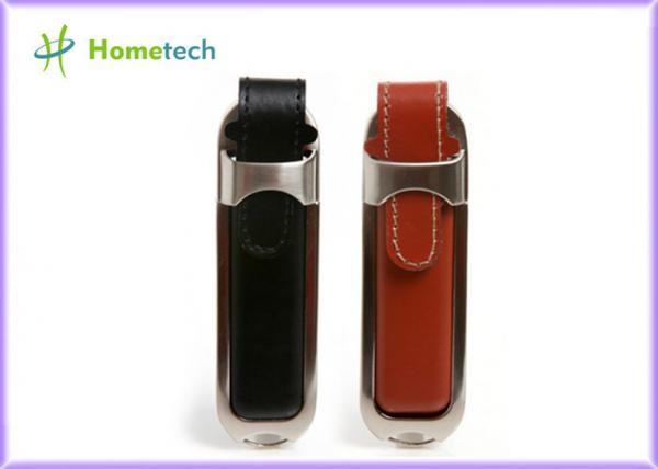Quality Personalized Leather USB Flash Drive with Customized Silk-screen Logo for sale