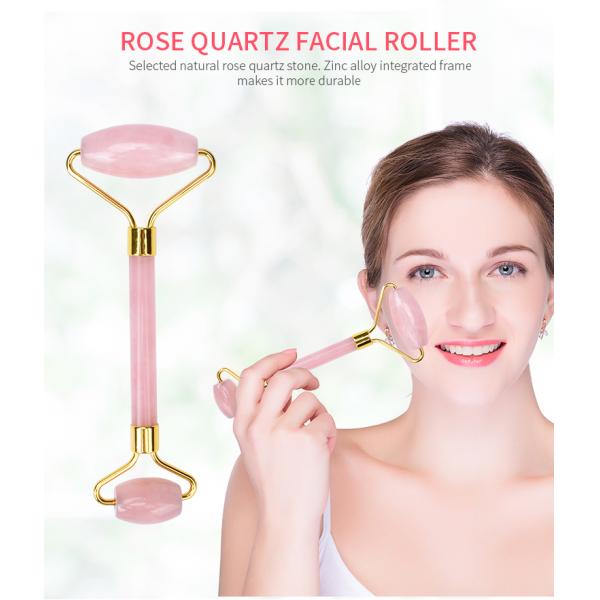 Pink Quartz Natural stone Jade Roller
