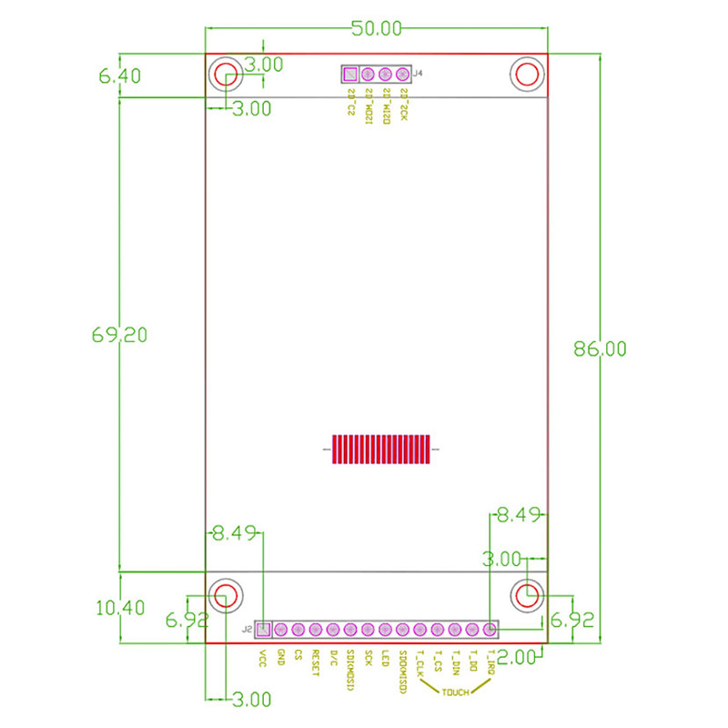 2.8 Lcd Module SPI Display Module 240*320 2.8 Inch Ili9341 Spi Tft Lcd Display