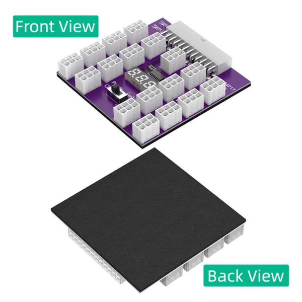 ATX 24PIN To 17 x 12V PCI-E 6Pin Connector Breakout Board Support Max 800W Computer Power Supply