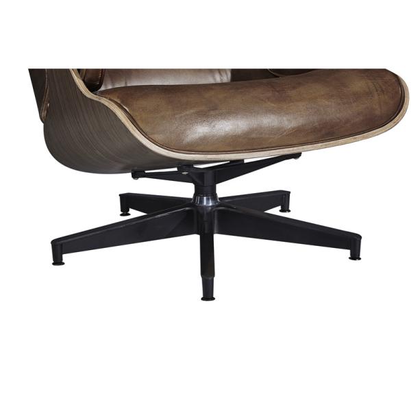 Vintage Industrial Leather Eams Leisure Swiviel Chair Bend wood Frame