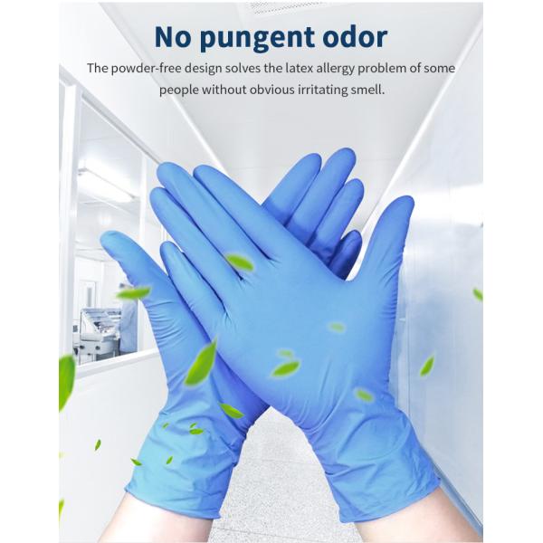 Puncture Proof S M L XL Blue Medical Nitrile Gloves Alkali Resistance