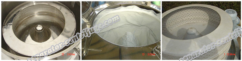 Manual Unload Intermittent Operation Top Discharge Food Centrifuge with Clamshell