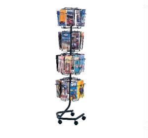 Custom Made Magazine Display Rack Wire Magazine Stand With Wheels Portable