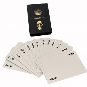 China 63x88mm 310gsm Playing Cards Poker , Gold Foil Stamping Black Poker Cards on sale