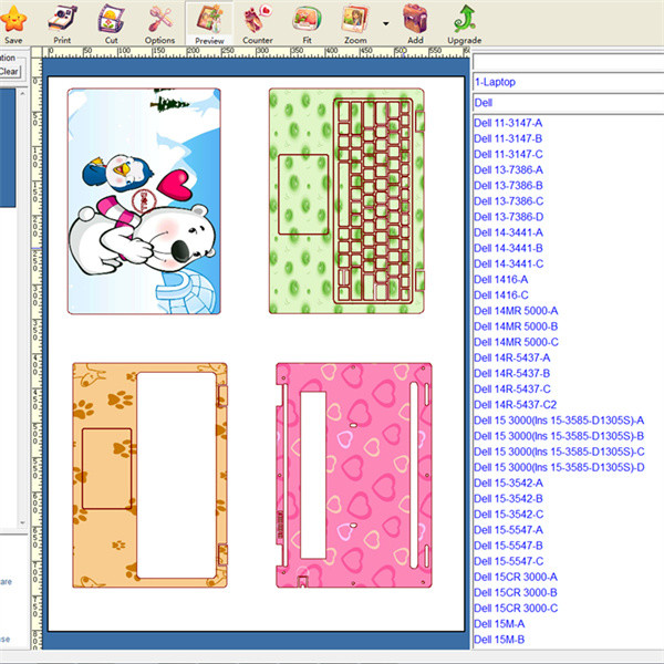 Laptop Skin Making Machine With Laptop Templates And No Cutting Limit Supporting Creative Laptop Skin Designs