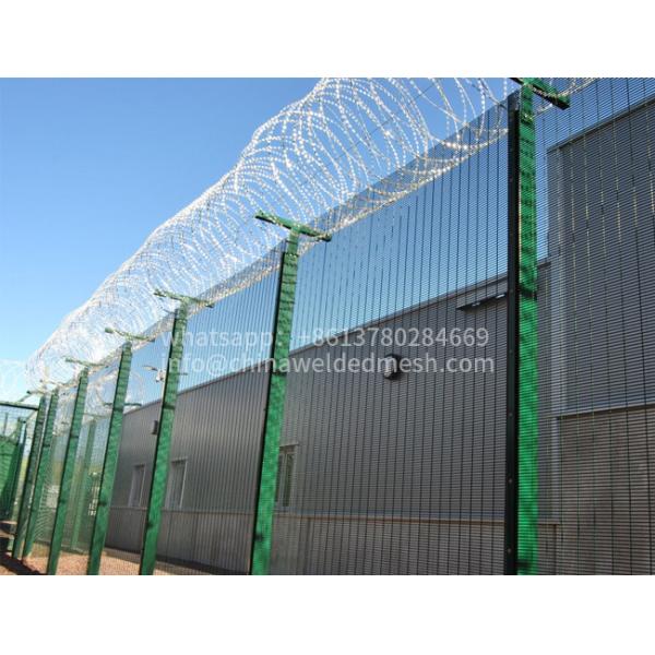 2500mm 3000mm Anti Climb 358 mesh fencing panels With Razor Wire rustproof