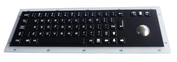 Quality IP65 Rated Custom Black Metal Keyboard with integrated mechanical optical trackball for sale