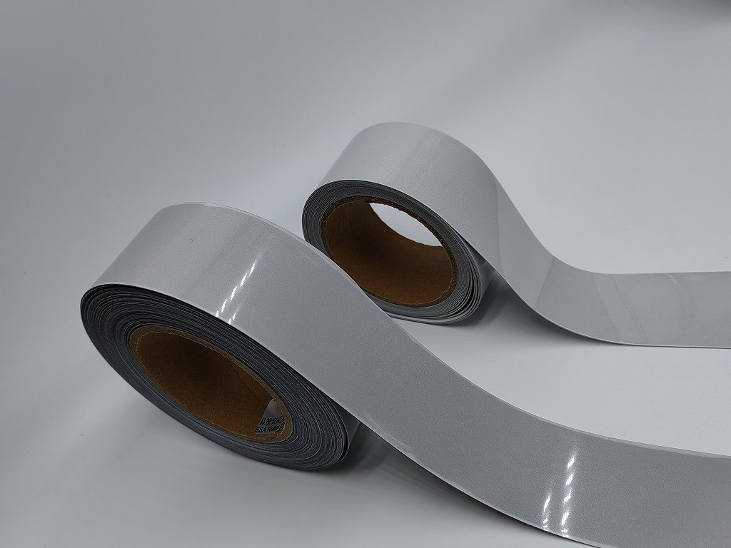Both-Side Reflective Tape Elastic Reflective Tape Silver Color With 50times washing