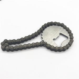 China Cool Innovative Promotion Fancy Gift Brushed Metal Stainless Steel Bicycle Chain Laser Engrave Beer Bottle Opener on sale