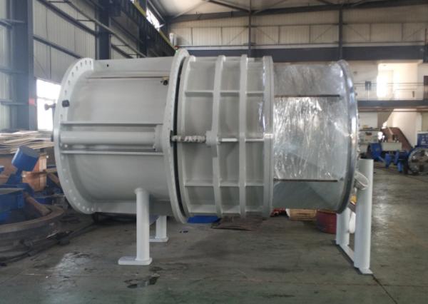 Quality DN1600 Anti Cavitation Fixed Cone Valve / Pressure Self Regulating Valve With Diversion Hood for sale