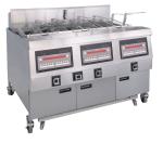 Digital Computer Panel Three Pots Six Baskets Open Deep Fryer With Filtration