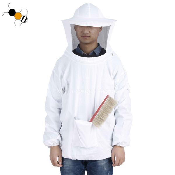 Quality White Polyester Beekeepers Ventilated Bee Jacket With Veil for sale