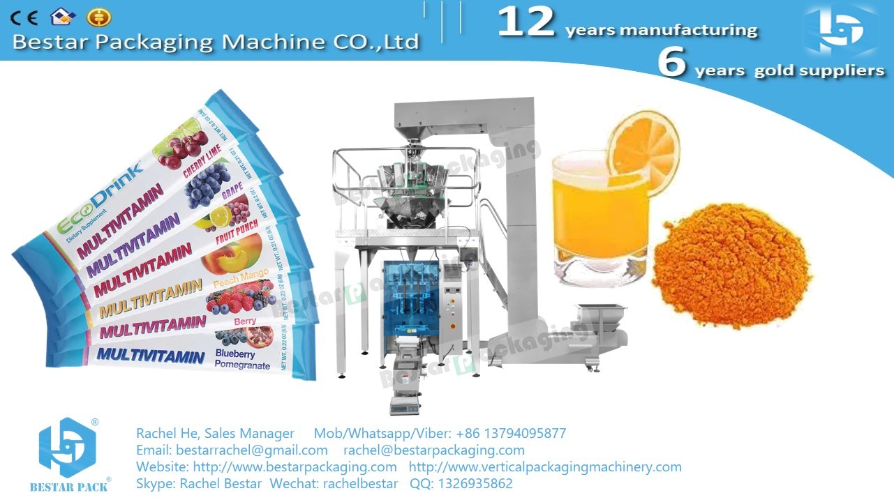 Instant coffee 3 in 1 coffee stick shape packaging automatic weighing packing machine BSTV-450AZ
