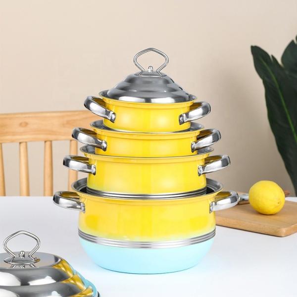 Quality Multifunction Stackable Flat Bottom Kitchen Cooking Pot Set Stainless Steel Cookware Set With Lid for sale