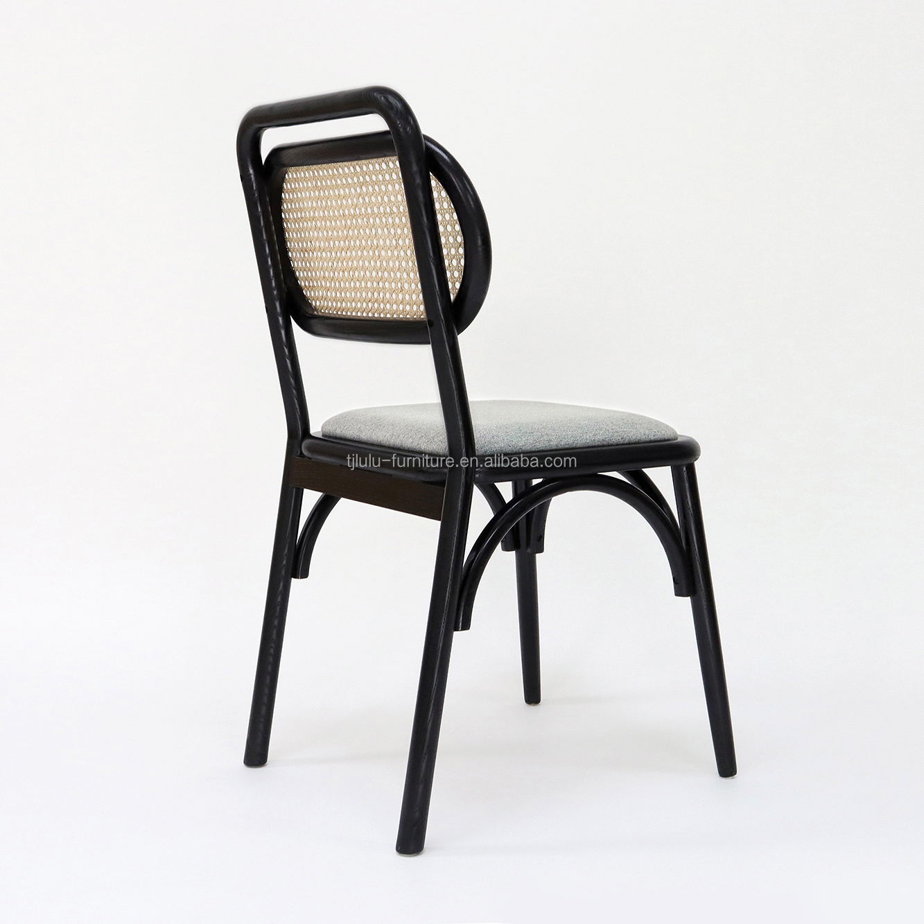 Customized Designs Wooden Rattan Chair for Dining W47*D51*H82.5CM in Natural Solid Wood