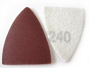 Red Triangular 38x52mm Multi Tool Sanding Pads Metal Scouring Pad Assorted Grit