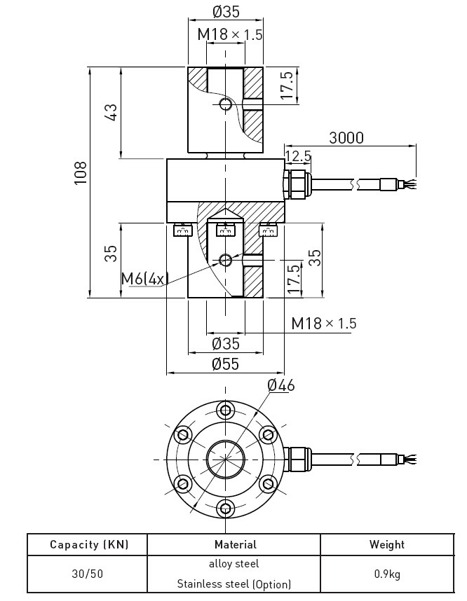 High Accuracy Revere Transducer Load Cell Compression Of Alloy Steel
