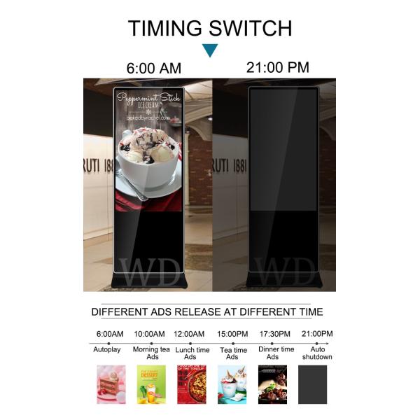 Windows 10 55 Inch LCD Indoor Digital Signage Monitor For Advertising