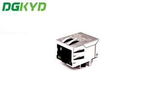 China Modular Single Port RJ45 DIP Connector With LED on sale
