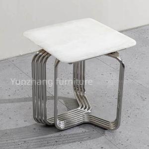 China Steel Pipe Side Square Table Small Sofa Coffee Table For Living Room Balcony Apartment on sale