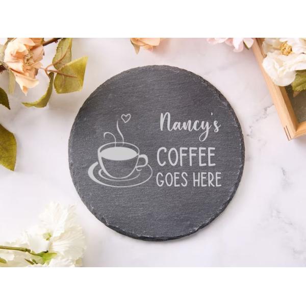 ACMER DIY Stone Coaster Slate Stone Drink Coasters Black Natural Edge For Bar And Home
