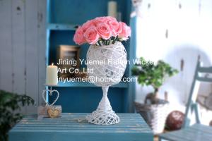 2016 new style wicker garden baskets support foot white color