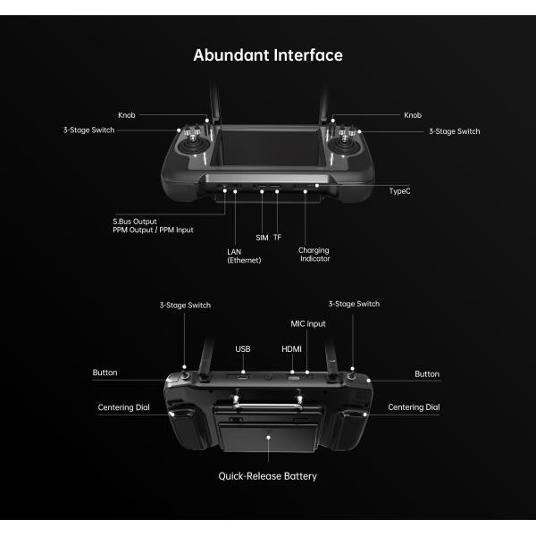 MK32 Enterprise 7-Inch HD High Brightness LCD Touchscreen Handheld Ground Station Smart Controller Dual Full HD Digital