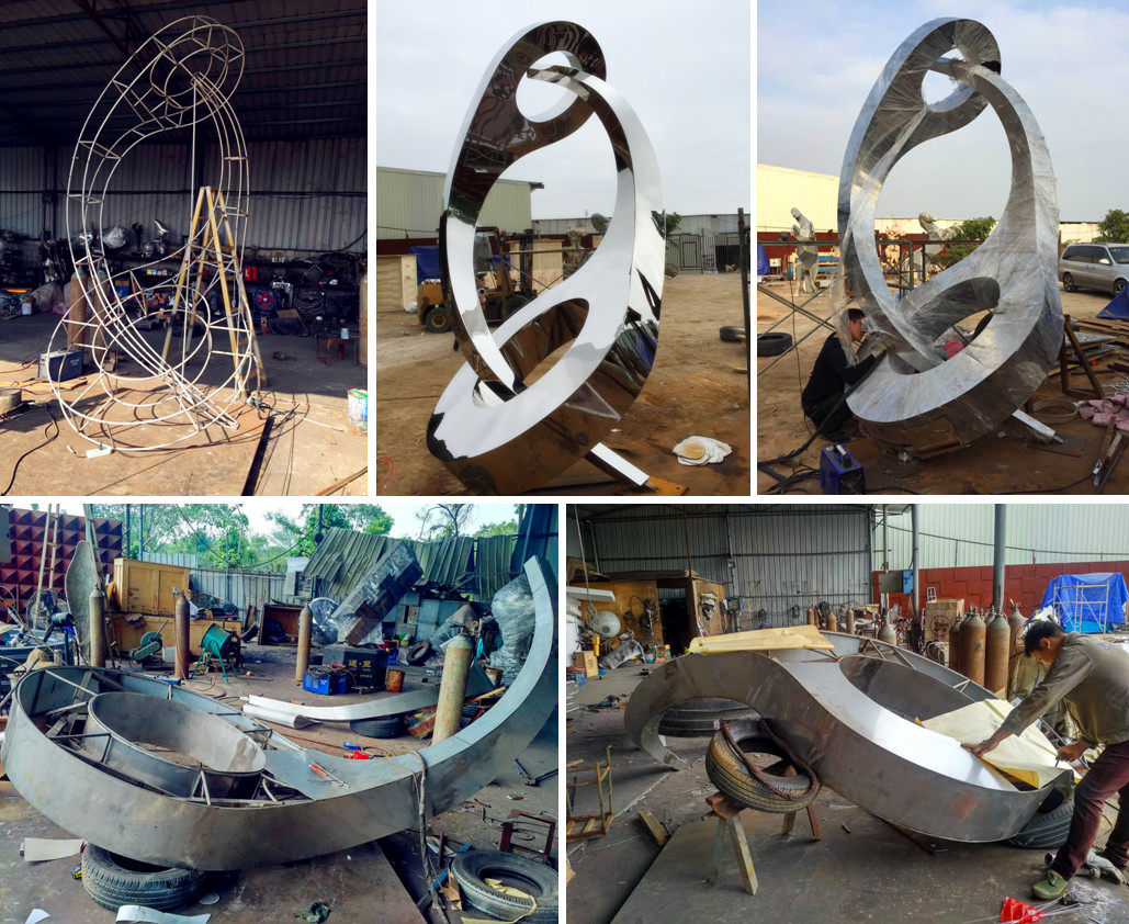 Love Hands Design Stainless Steel 3D Metal Wall Sculpture Matt Finish