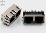 1x2 Port Shielded RJ45 Jack 8p8c Connector Right Angle MJ5688-B012-RSL2