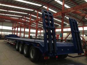 Buy cheap 70Tons 15m Low Bed Semi Trailer Truck For Carrying Construction Machine product