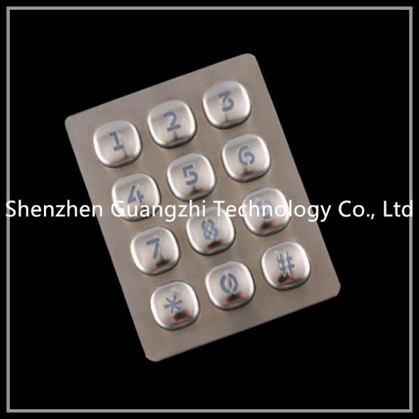 3x4 Layout Stainless Steel Keyboard Usb Interface For Public Telephone Input
