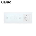 Euro Standard Type 228 4 Gang Touch Switch Socket Combination For Circular