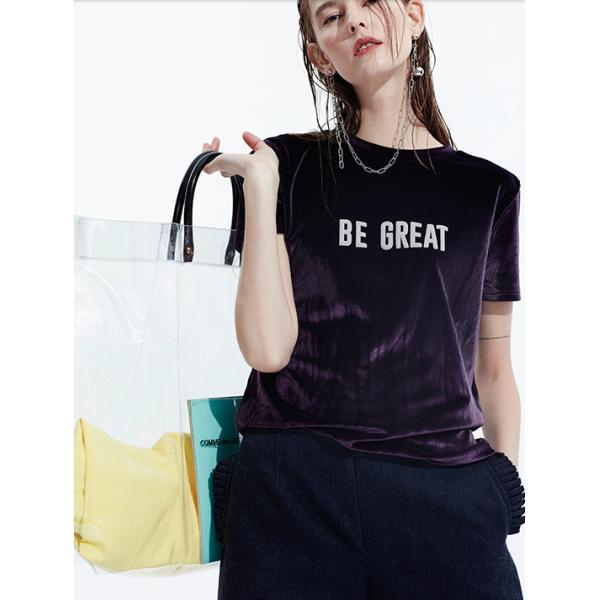 2019 New Arrival Summer Velvet Clothing T Shirt For Women