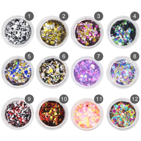 Thanksgiving Occasion 1mm2mm3mm Free Sample Dot Sequins Mix Glitter for Nail Face Body