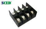 20.00mm High Current Terminal Block Connector 600V 100A 4 Way PC Black Terminal