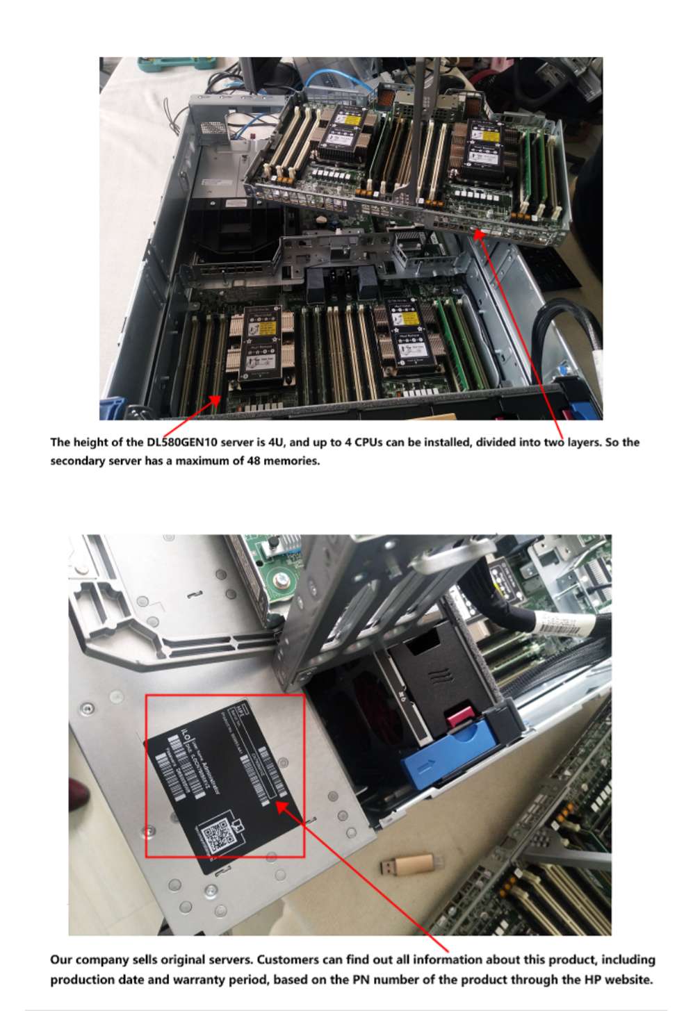 4U HPE DL580 G10 Server with Intel Xeon Platinum Processor and 1.5TB Installed Memory