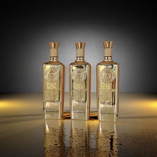 Quality Electroplating Decorated Embossed 750ml premium whiskey bottle for sale
