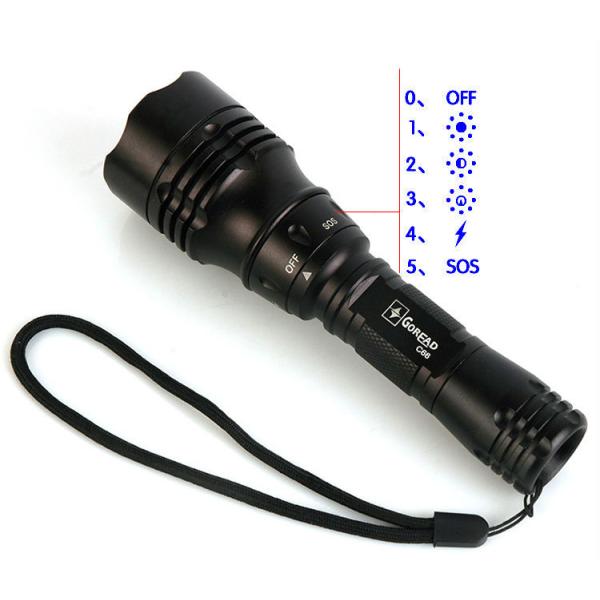 C66 High bright rechargeable Q5 LED diving flashlight